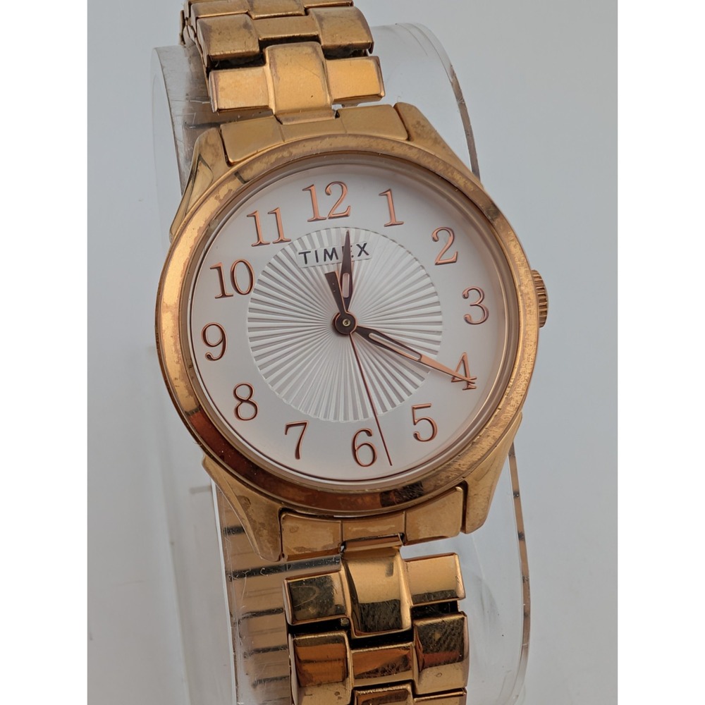 Timex Briarwood Women's Watch 28mm Rose Gold Case Stretch Band- New Battery